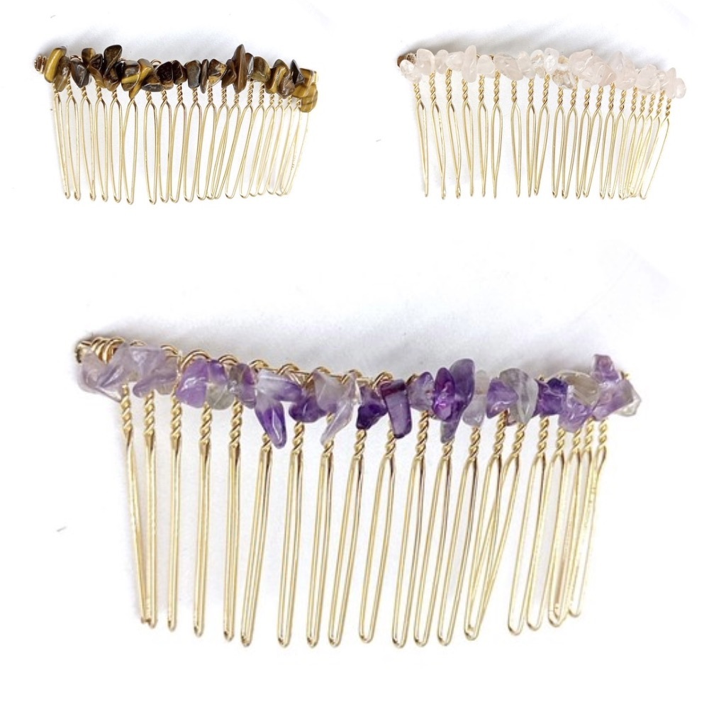 76R. Natural Stone Hair Comb - Picture 1 of 4
